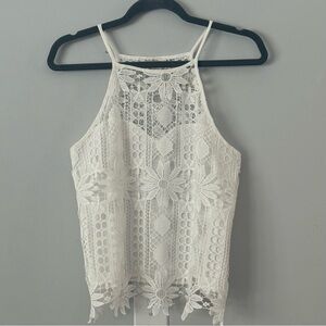 Rebellion Free Spirited Festival-Ready Vibe White Lace Floral Camisole